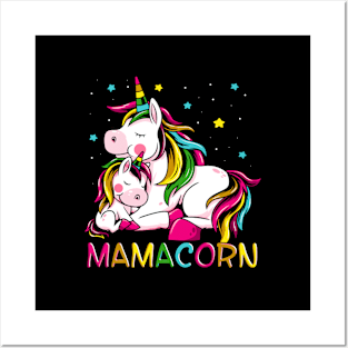 Mamacorn Mothers Day Unicorn Mom Mommycorn Posters and Art